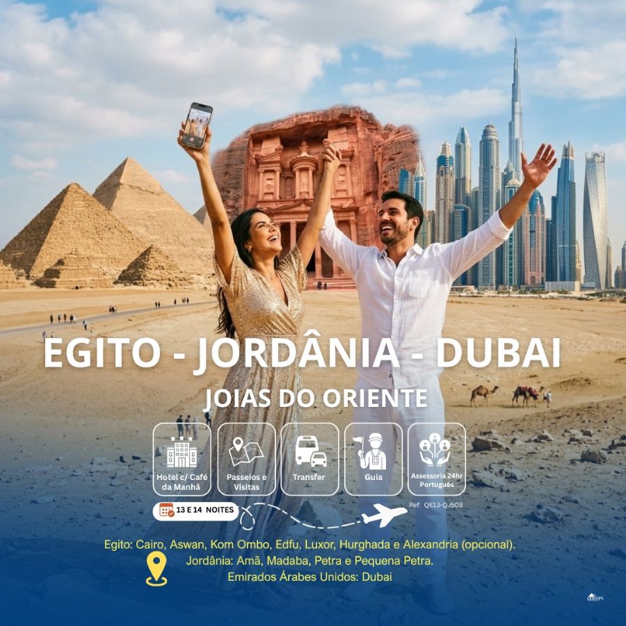 EGITO & JORDÂNIA & DUBAI – JOIAS DO ORIENTE   (QE13-QJ508-ICT001)